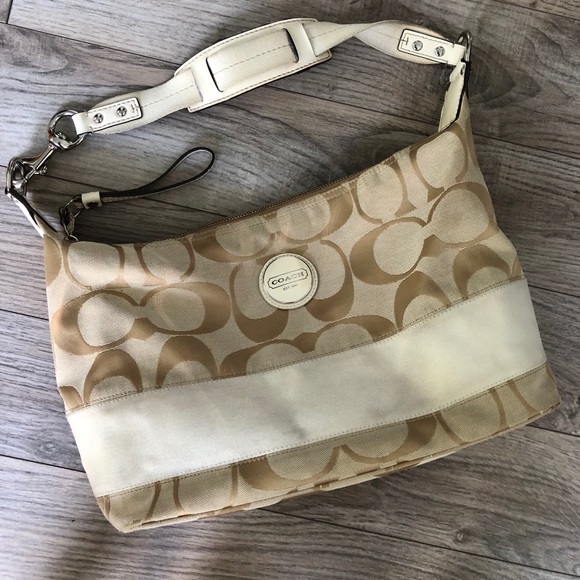 Coach Handbags - Coach Signature Stripe Hobo